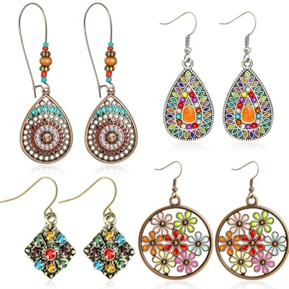 Women’s Jewelry Multiple Colorful Unique Beautiful Bohemian Dangle Earrings Sets